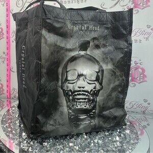 Crystal head Vodka bag tote reusable skull Black Skull Tote